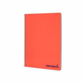 Cuaderno espiral liderpapel a4 wonder tapa plastico 80h 90gr cuadro 5mm con margen colores surtidos