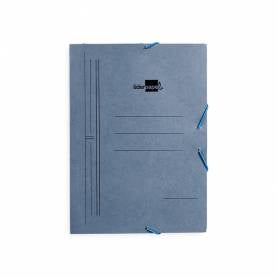 Carpeta liderpapel gomas folio 3 solapas carton pintado azul 410 g/m2