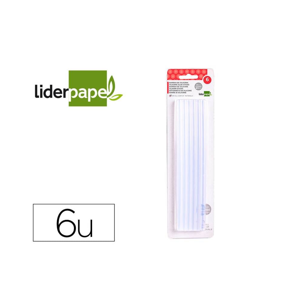 Barra termofusible liderpapel de 11 mm de diametro x 200 mm de largo blister de 6 unidades