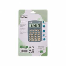 Calculadora liderpapel bolsillo xf03 8 digitos pilas color gris 99x64x9 mm