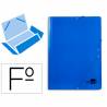 Carpeta liderpapel gomas folio 3 solapas carton plastificado color azul - CG97