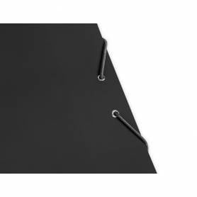 Carpeta liderpapel gomas folio 3 solapas carton plastificado color negro