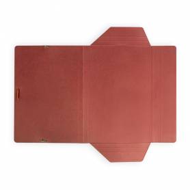 Carpeta liderpapel gomas folio 3 solapas carton plastificado color rojo