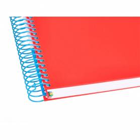 Cuaderno espiral liderpapel a5 micro antartik tapa forrada120h 90gr cuadro 5mm 5 bandas 6 taladros colores surtidos