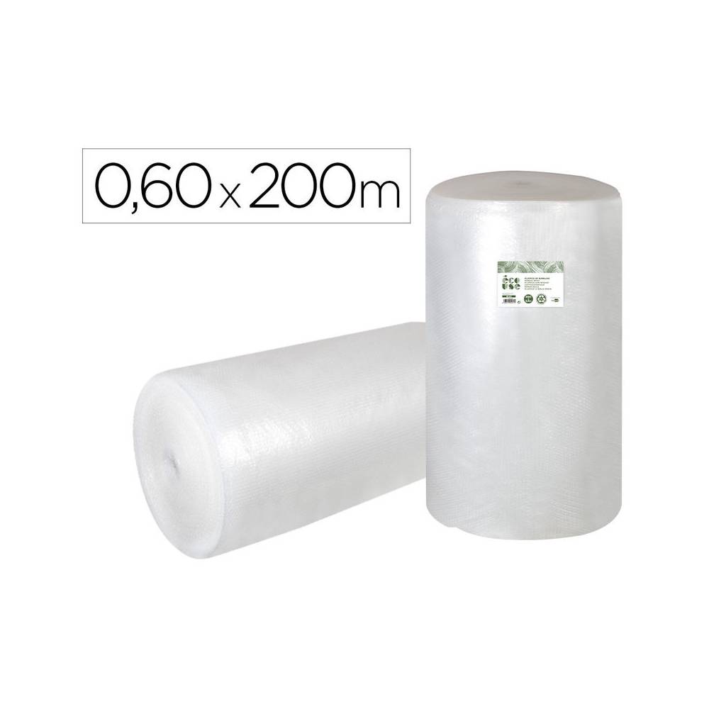 Plastico burbuja liderpapel ecouse 0.60x200m 30% de plastico reciclado