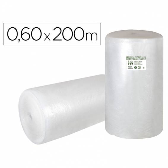 Plastico burbuja liderpapel ecouse 0.60x200m 30% de plastico reciclado