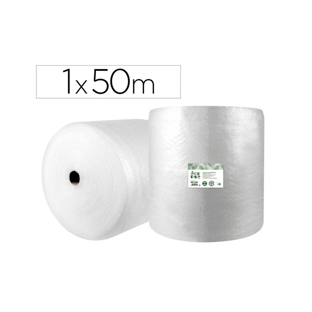 Plastico burbuja liderpapel ecouse 1x50m 30% de plastico reciclado