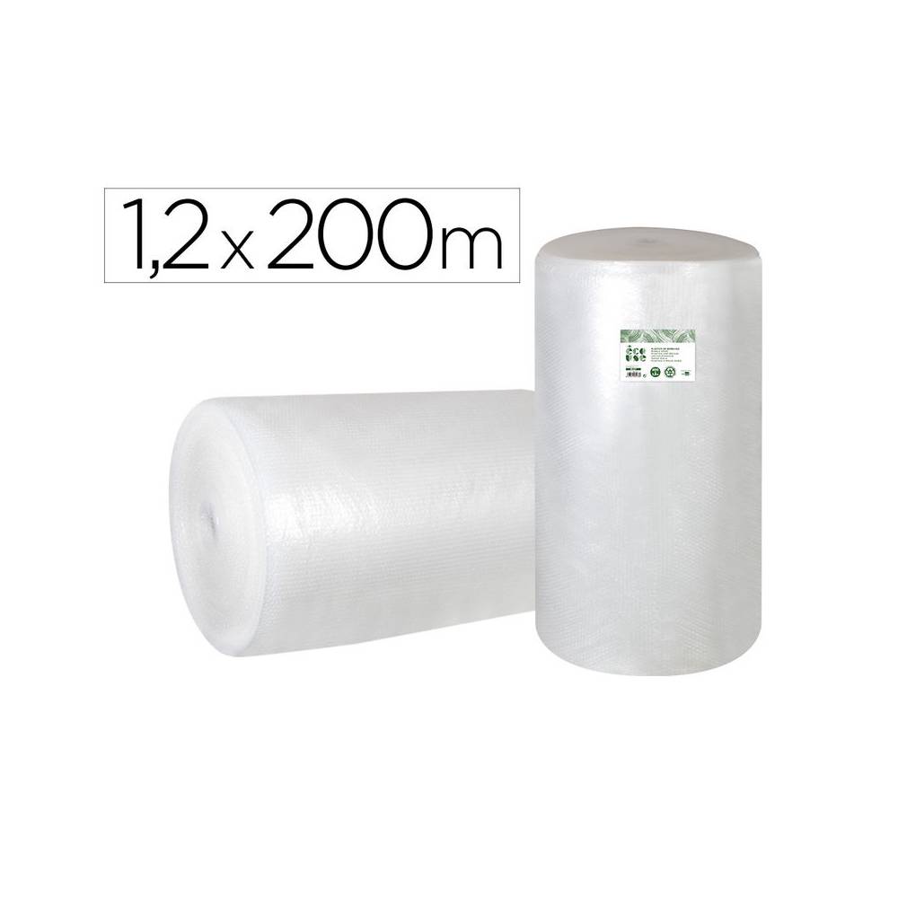 Plastico burbuja liderpapel ecouse 1.20x200m 30% de plastico reciclado