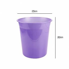 Papelera plastico liderpapel lavanda translucido 13 litros 275x285 mm