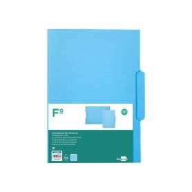 Subcarpeta cartulina liderpapel folio pestaña central 240g/m2 azul