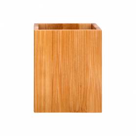 Cubilete portalapices liderpapel bambu 100% natural ecouse cuadrado 80x80x100 mm