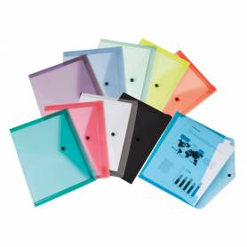 Carpeta liderpapel dossier broche transparente din a4 paquete de 12 unidades colores surtidos