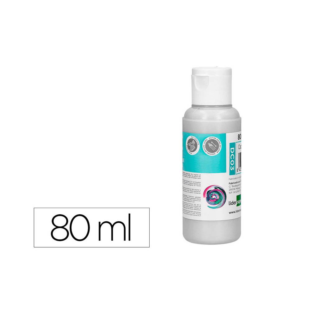 Pintura acrilica liderpapel bote de 80 ml blanco