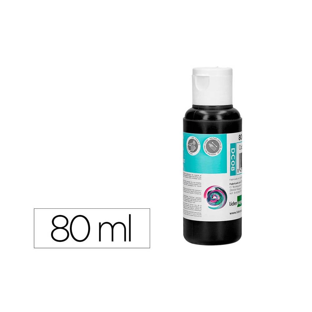 Pintura acrilica liderpapel bote de 80 ml negro