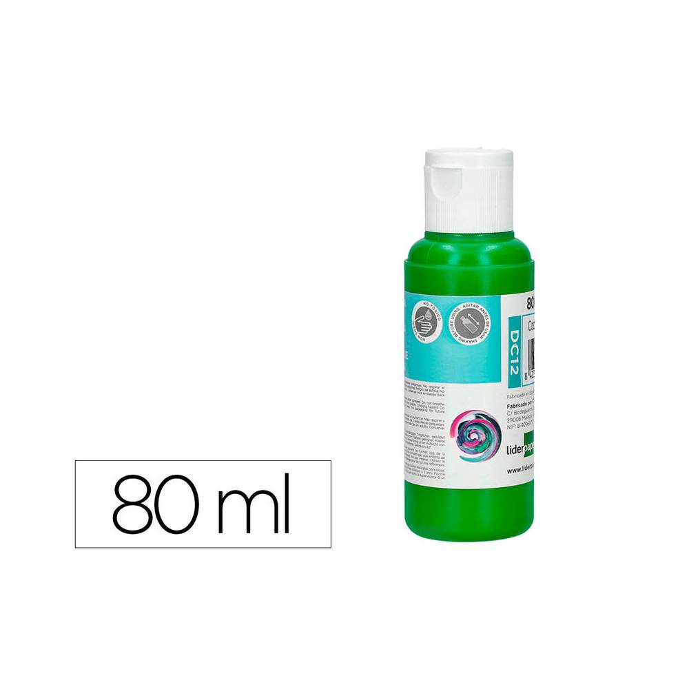 Pintura acrilica liderpapel bote de 80 ml verde