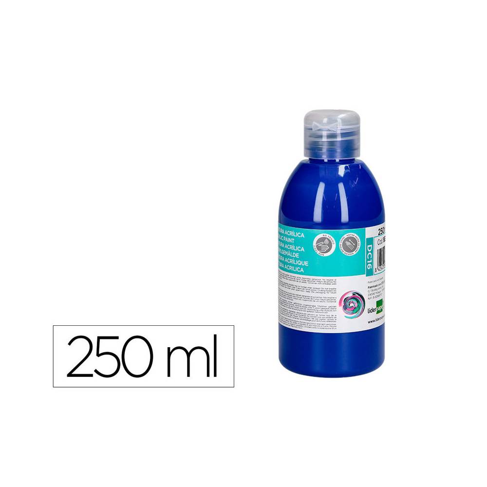 Pintura acrilica liderpapel bote de 250 ml azul ultramar