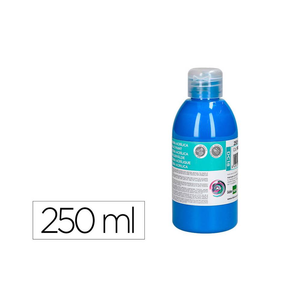 Pintura acrilica liderpapel bote de 250 ml cian