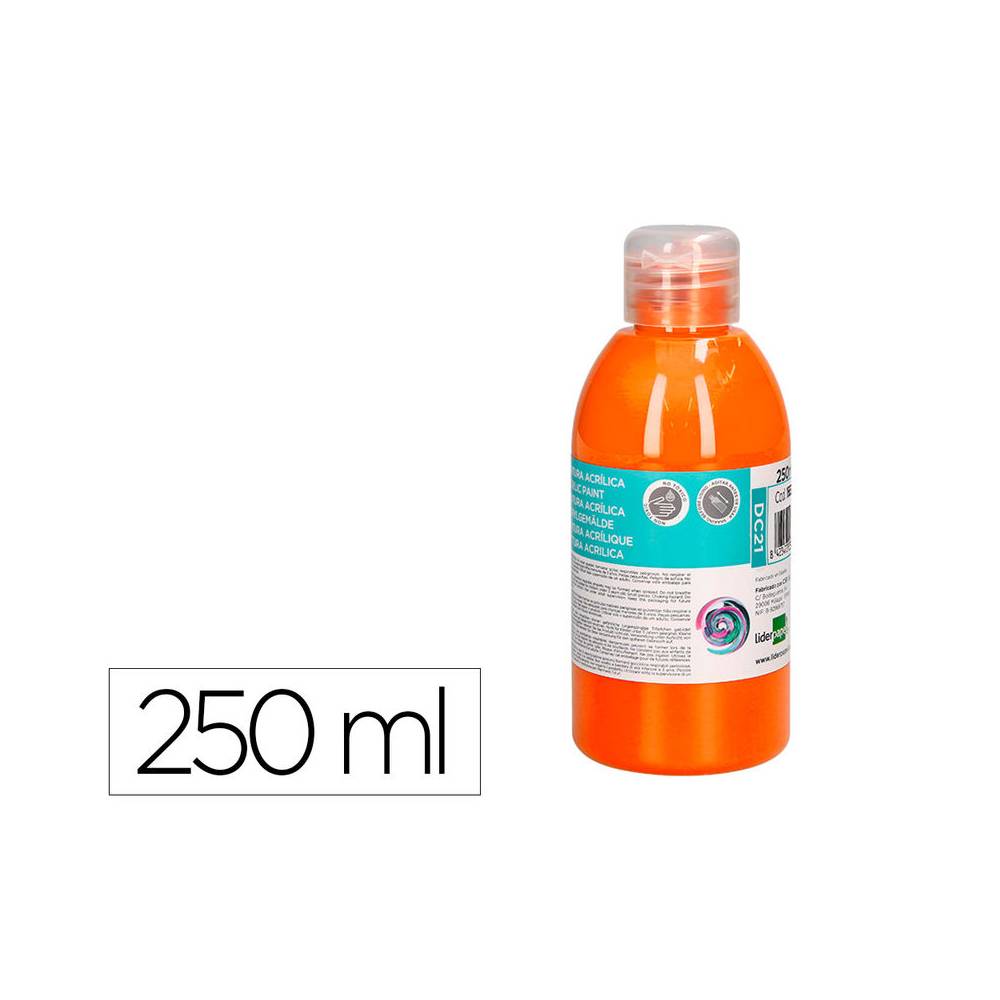 Pintura acrilica liderpapel bote de 250 ml naranja