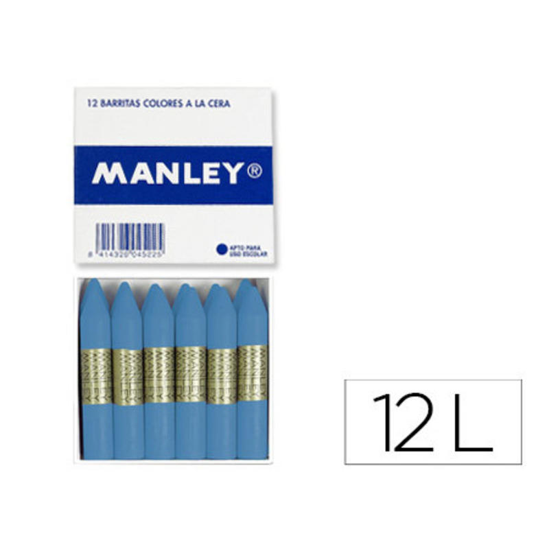 Lapices de cera manley unicolor verde azulado oscuro caja de 12 n. 53
