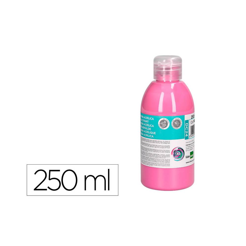 Pintura acrilica liderpapel bote de 250 ml rosa