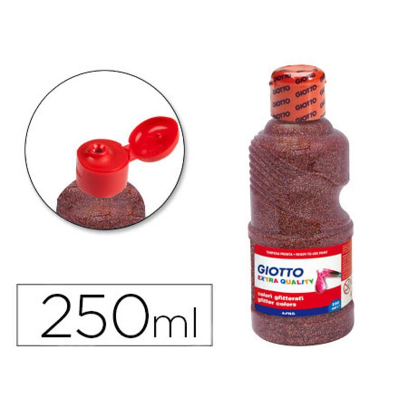 Tempera escolar giotto purpurina glitter 250 ml bronce