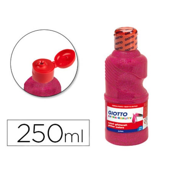 Tempera escolar giotto purpurina glitter 250 ml magenta