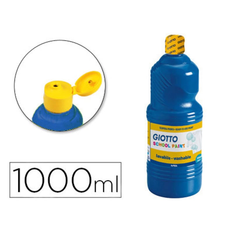 Tempera liquida giotto escolar lavable 1000 ml azul ultramar