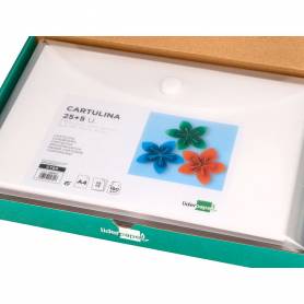 Cartulina liderpapel a4 180g/m2 blanco paquete de 25+5 hojas