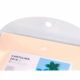 Cartulina liderpapel a4 180g/m2 crema paquete de 25+5 hojas