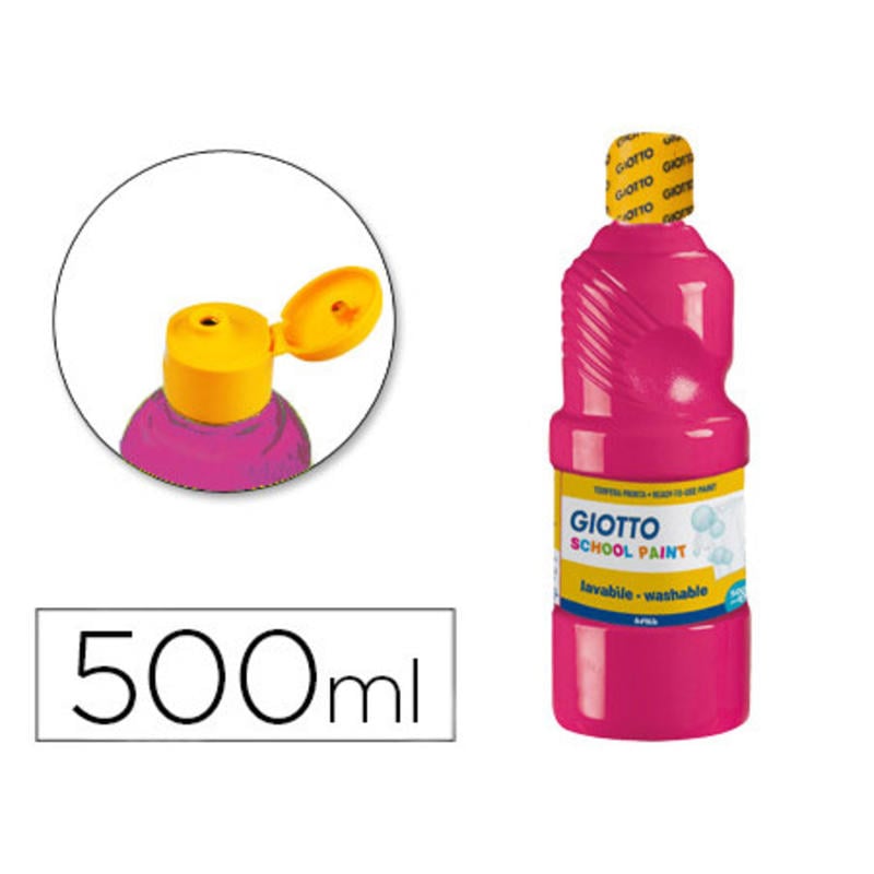 Tempera liquida giotto escolar lavable 500 ml magenta