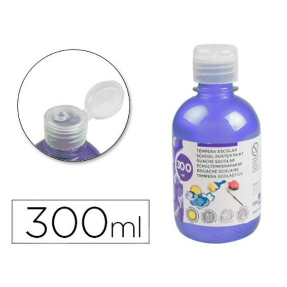 Tempera liquida liderpapel escolar 300 ml violeta metalizado