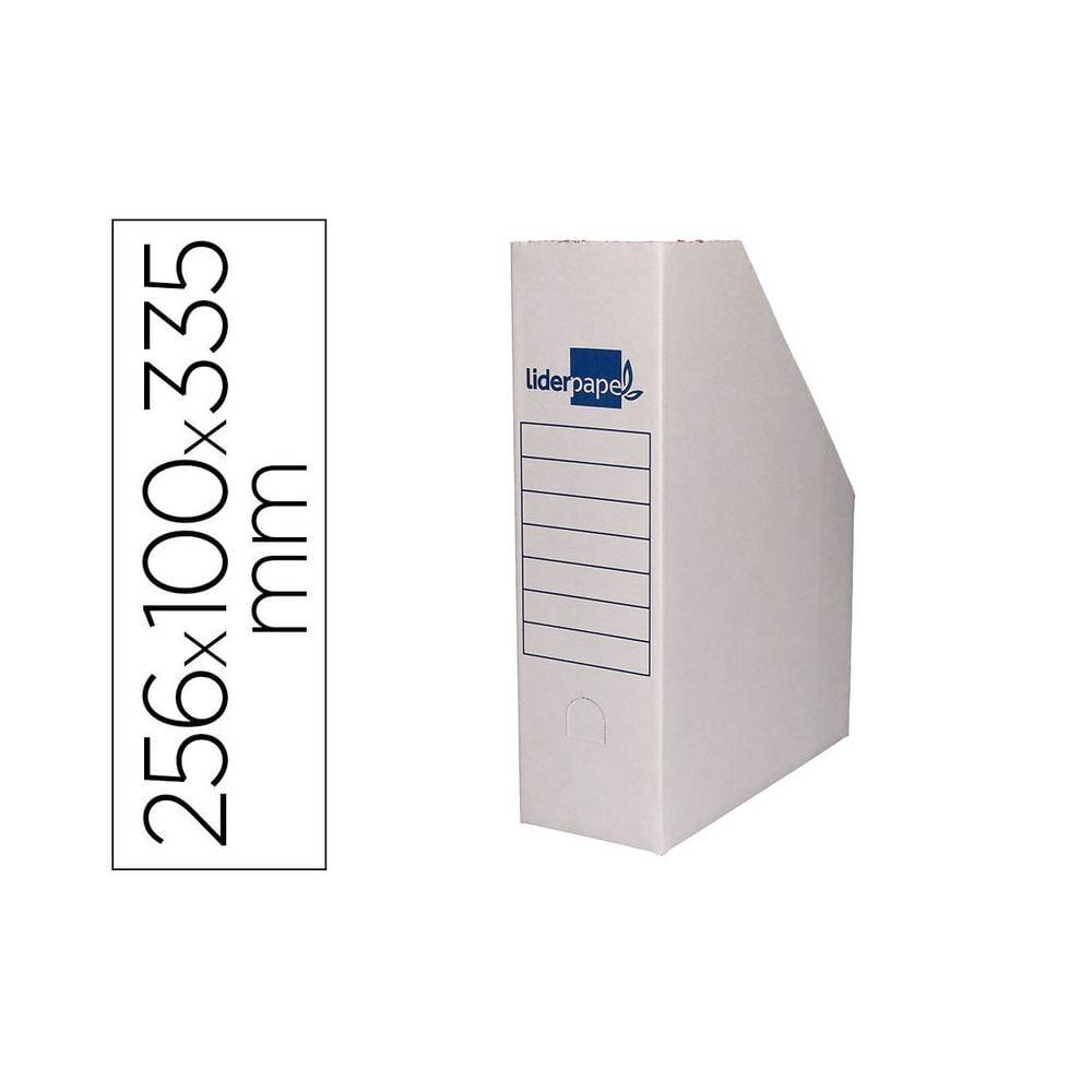 Revistero liderpapel ecouse carton 100% reciclado color blanco 256x100x335 mm