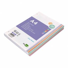 Recambio liderpapel a4 200+50 hojas 90g/m2 cuadro 5 mm 4 taladros bandas de 5 colores