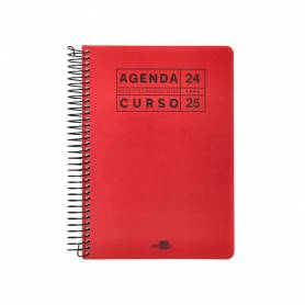 Agenda escolar liderpapel año 24 - 25 curso basic rojo día página a5