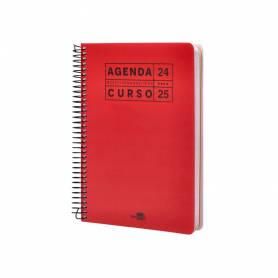 Agenda escolar liderpapel año 24 - 25 curso basic rojo día página a5