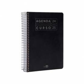 Agenda escolar liderpapel año 24 - 25 curso basic negro día página a5