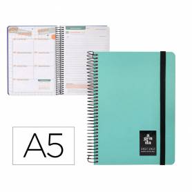 Agenda escolar liderpapel año 24 - 25 curso classic menta día página a5