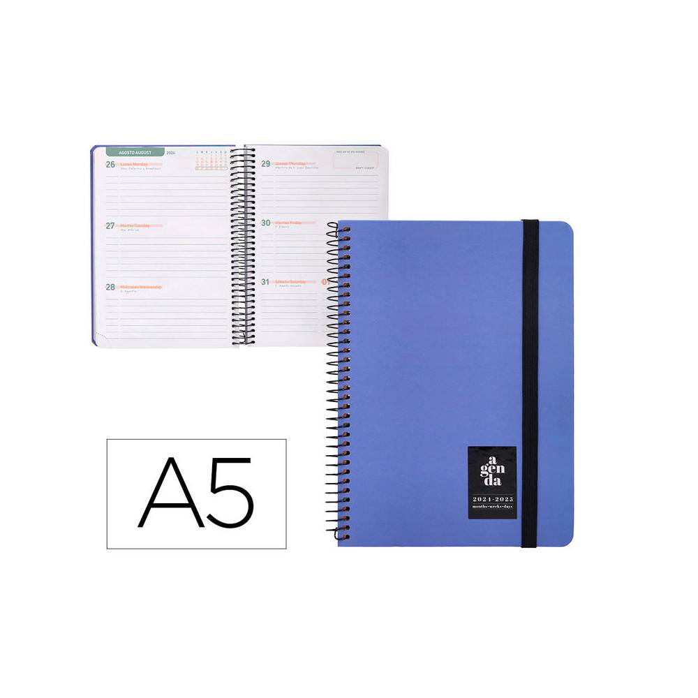 Agenda escolar liderpapel año 24 - 25 curso classic azul 2 días página a5