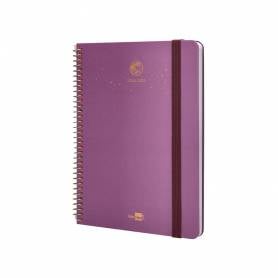 Agenda escolar liderpapel año 24 - 25 curso classic lines morado 2 días página a5