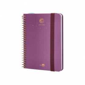 Agenda escolar liderpapel año 24 - 25 curso classic lines morado 2 días página a6