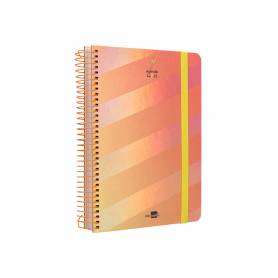 Agenda escolar liderpapel año 24 - 25 escolar fantasia lines orange día página a5