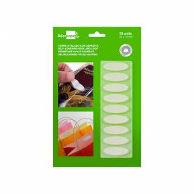 Velcro autoadhesivo ovalado liderpapel quita y pon blanco 35x12 mm blister de 18 unidades