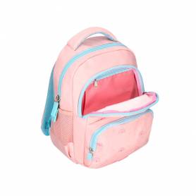 Cartera escolar liderpapel moc hila multibolsillo infantil rainbows rosa 350x110x270 mm