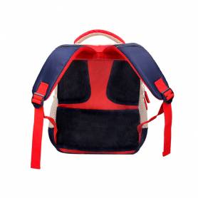 Cartera escolar liderpapel moc hila multibolsillo infantil azul marino rojo beige 350x110x270 mm