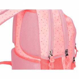 Cartera escolar liderpapel moc hila multibolsillo diseño rosa 450x145x300 mm