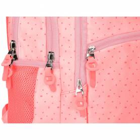 Cartera escolar liderpapel moc hila multibolsillo diseño rosa 450x145x300 mm