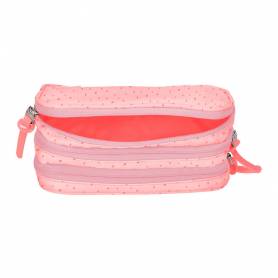 Bolso escolar portatodo liderpapel escolar 2 compartimentos diseño estrellas rosa