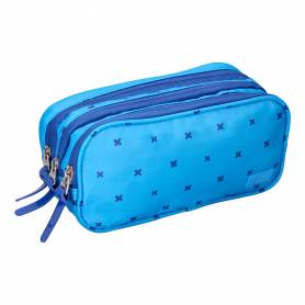 Bolso escolar portatodo liderpapel 2 compartimentos diseño 2 azul