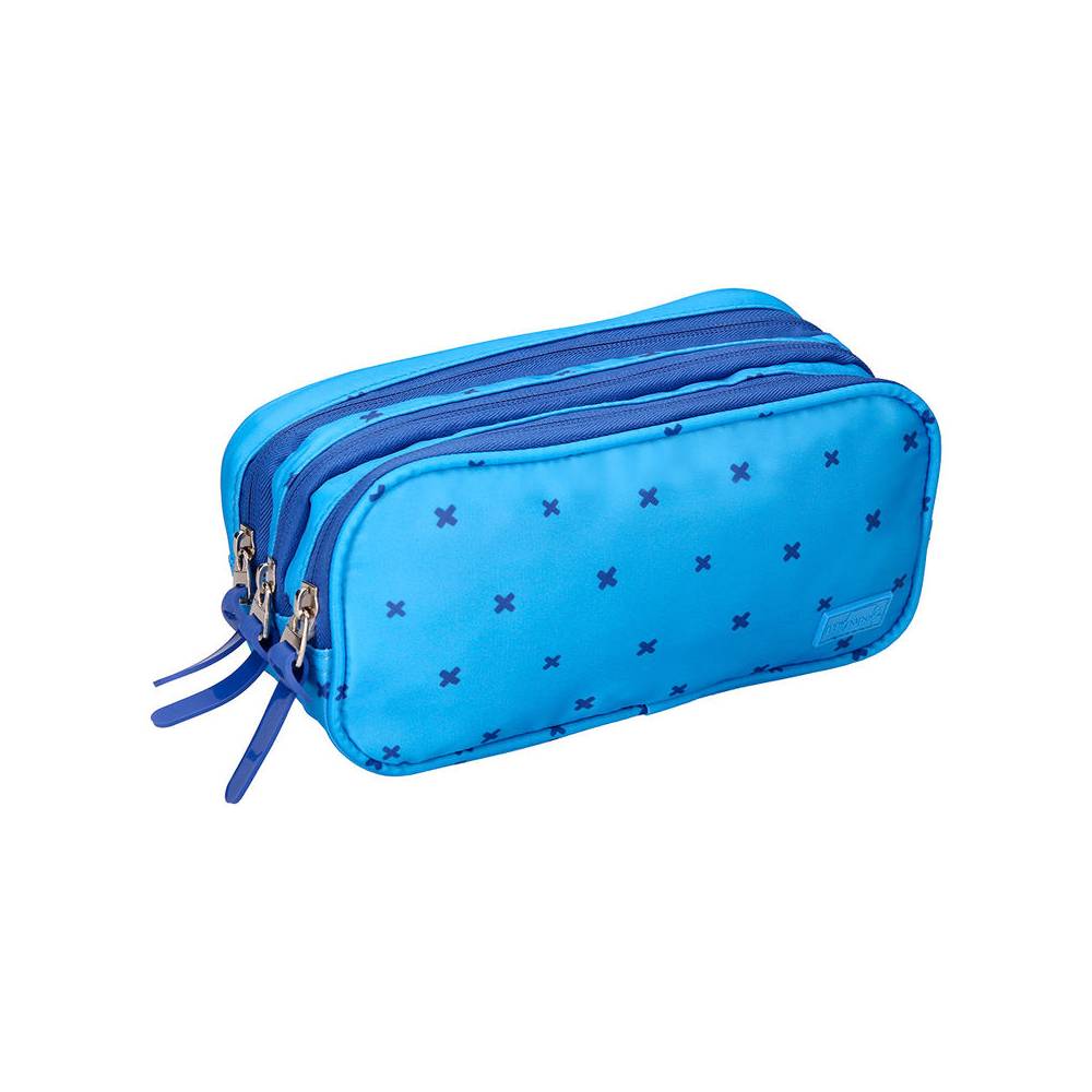 Bolso escolar portatodo liderpapel 2 compartimentos diseño 2 azul