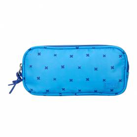 Bolso escolar portatodo liderpapel 2 compartimentos diseño 2 azul